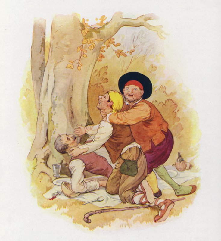 Don Quijoten kuvitus (värilitro) tekijältä Harry George Theaker