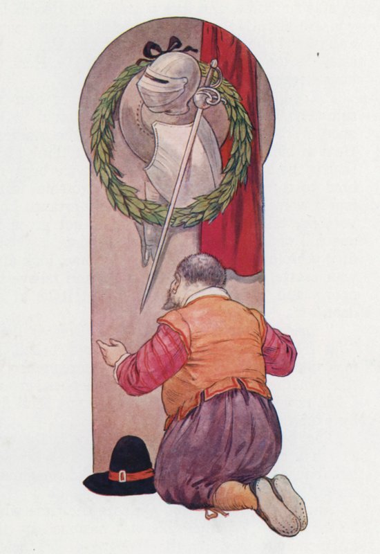 Don Quijoten kuvitus (värilitro) tekijältä Harry George Theaker
