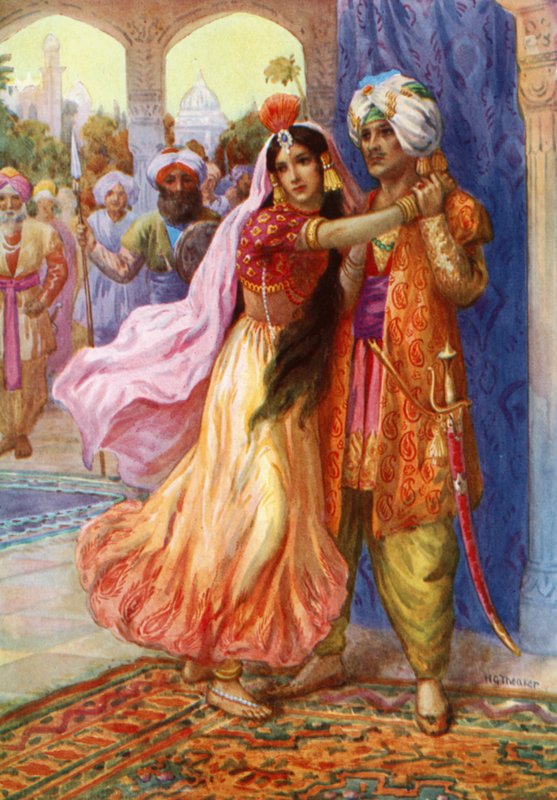 "Let me Share Thine Exile" (värilitografia) tekijältä Harry George Theaker