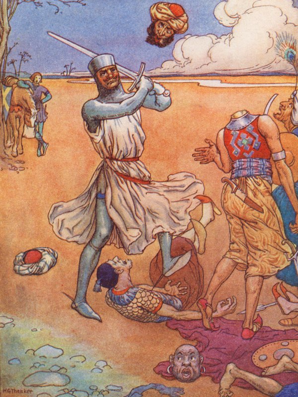 Ingoldsbyn katumus, legenda Palestiinan Westkentistä (värilitografia) tekijältä Harry George Theaker
