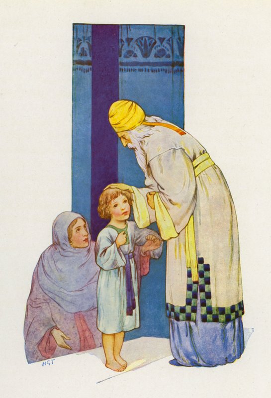 Kaikkein suurin lahja oli hänen pieni poikansa Samuel (värilitografia). tekijältä Harry George Theaker