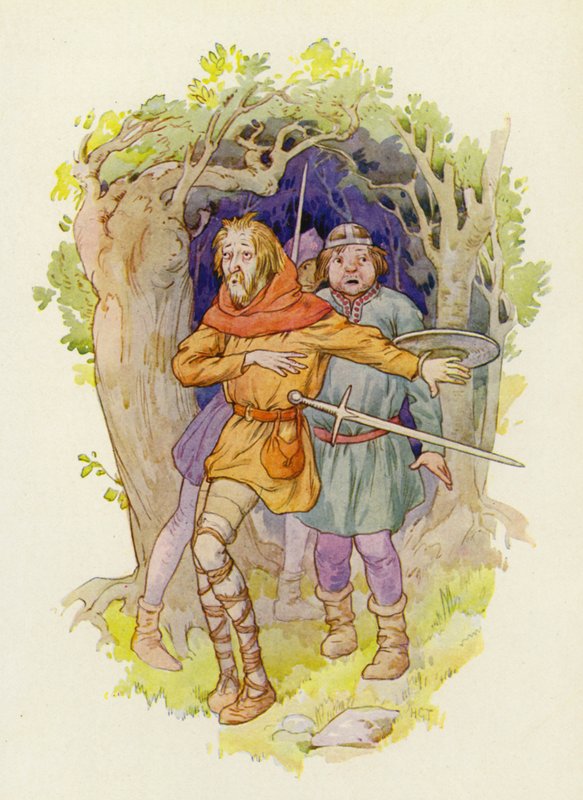 "Keijut ovat ulkomailla", kuiskasi yksi toiselle (väriliitos). tekijältä Harry George Theaker