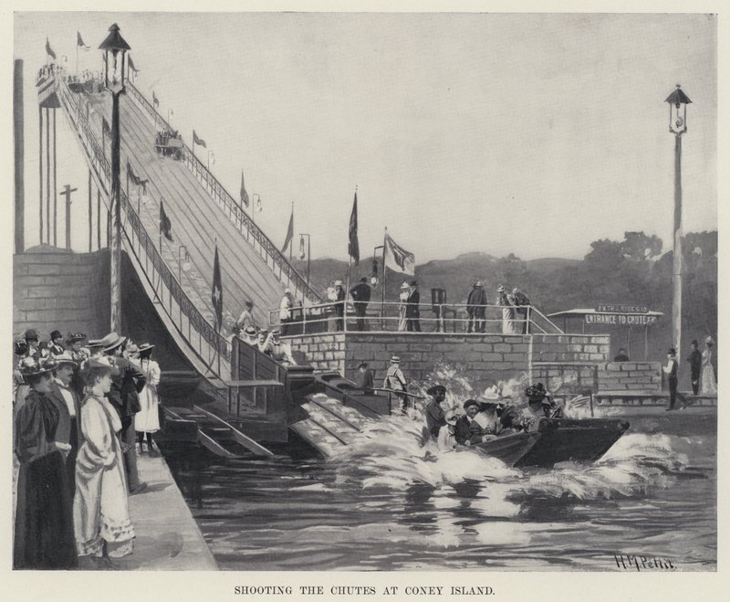 Kourujen ammunta Coney Islandilla (litho) tekijältä Harry M. Pettit