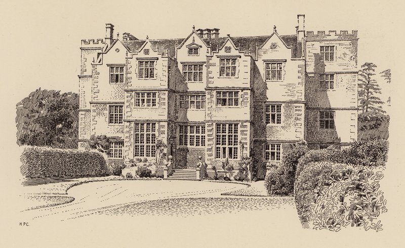 Chastleton House, Oxfordshire (väri litho) tekijältä Harry Percy Clifford