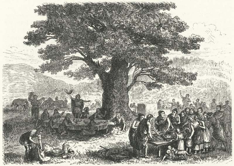 Juhla muinaisessa Saksassa (kaiverrus) tekijältä Heinrich Leutemann