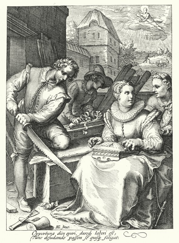 Keskipäivä (kaiverrus) tekijältä Hendrik (after) Goltzius