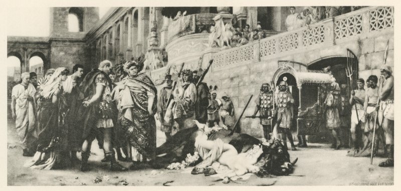 Christian Dirce (litho) tekijältä Hendrik (after) Siemiradzki