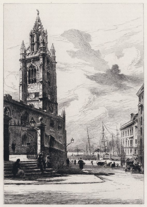 Pyhän Nikolauksen kirkko, Liverpool (etsaus) tekijältä Henri (after) Toussaint