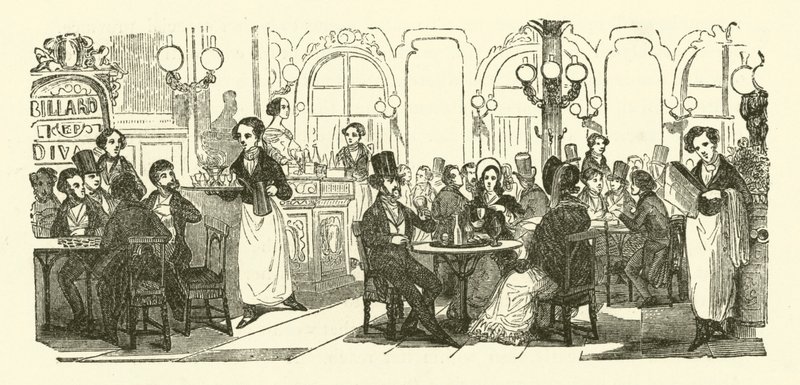 The Coffee-House Waiter (kaiverrus) tekijältä Henri Bonaventure (after) Monnier