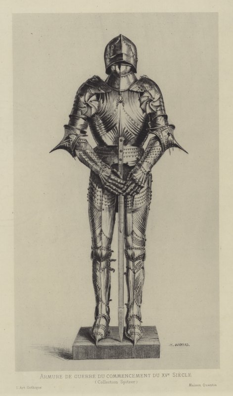 Haarniskapuku, 1400-luvun alku tekijältä Henri Charles Guérard