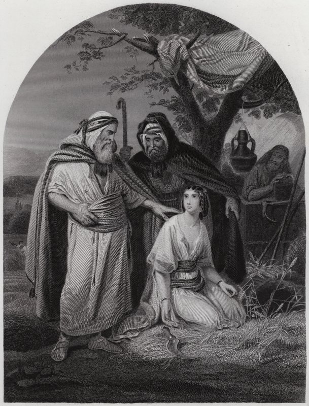 Boas ja Ruth (kaiverrus) tekijältä Henri Frederic (after) Schopin