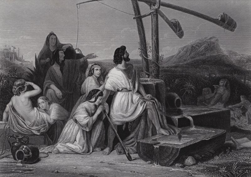Mooses Midianin maassa (kaiverrus) tekijältä Henri Frederic (after) Schopin