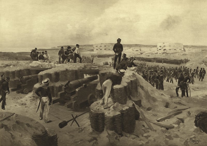 Bomarsundin taistelu, 1854 (syväpaino) tekijältä Henri Louis Dupray