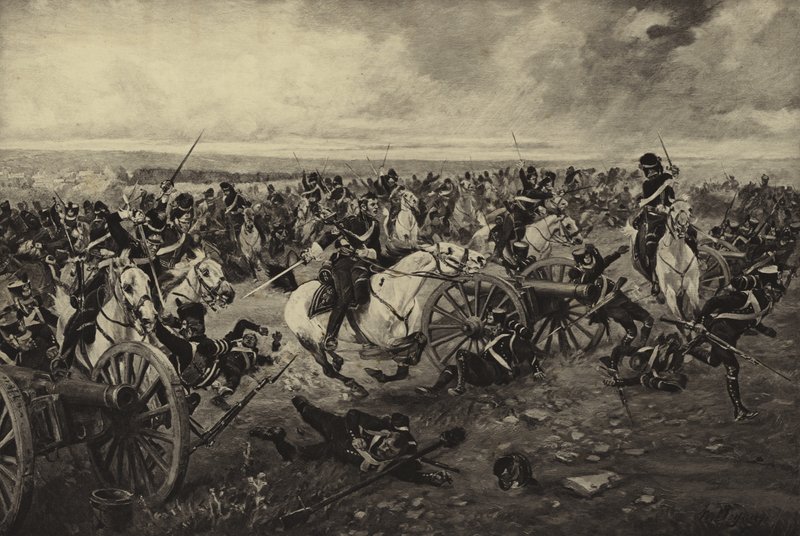 Waterloon taistelu, 1815 (kaiverrus) tekijältä Henri Louis Dupray