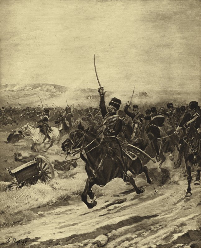 Kevyen prikaatin panos, Balaclavan taistelu, 1854 (syväpaino) tekijältä Henri Louis Dupray