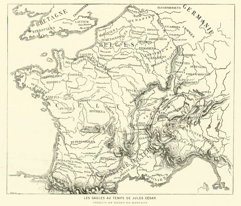 Gallialaisten maat Julius Caesarin aikana (kaiverrus) tekijältä Henri de (after) Montaut
