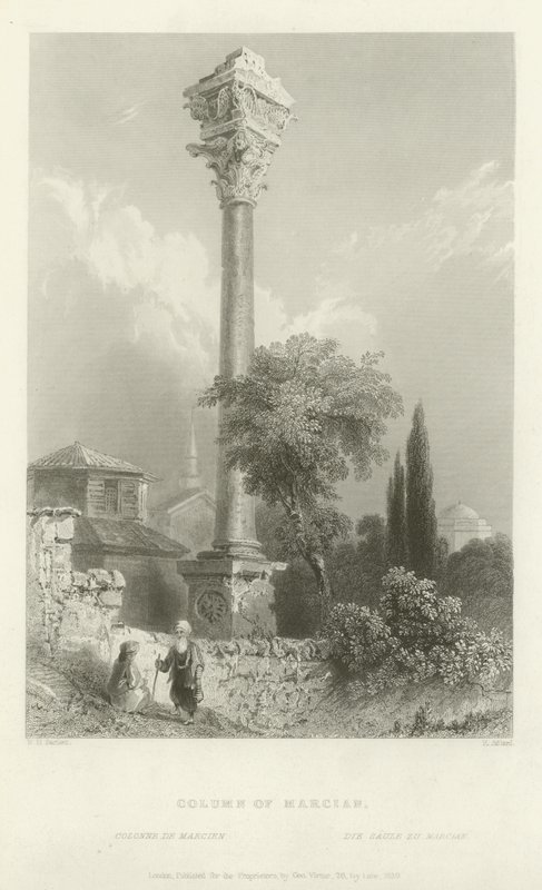 Marcianuksen pylväs, Konstantinopoli, 1839 tekijältä Henry Adlard