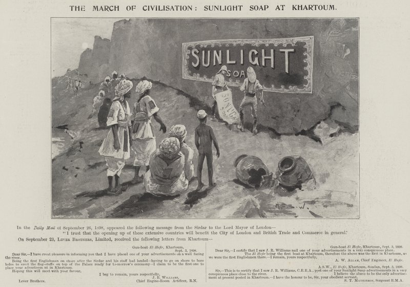Mainos, Sunlight Soap tekijältä Henry Charles Seppings Wright