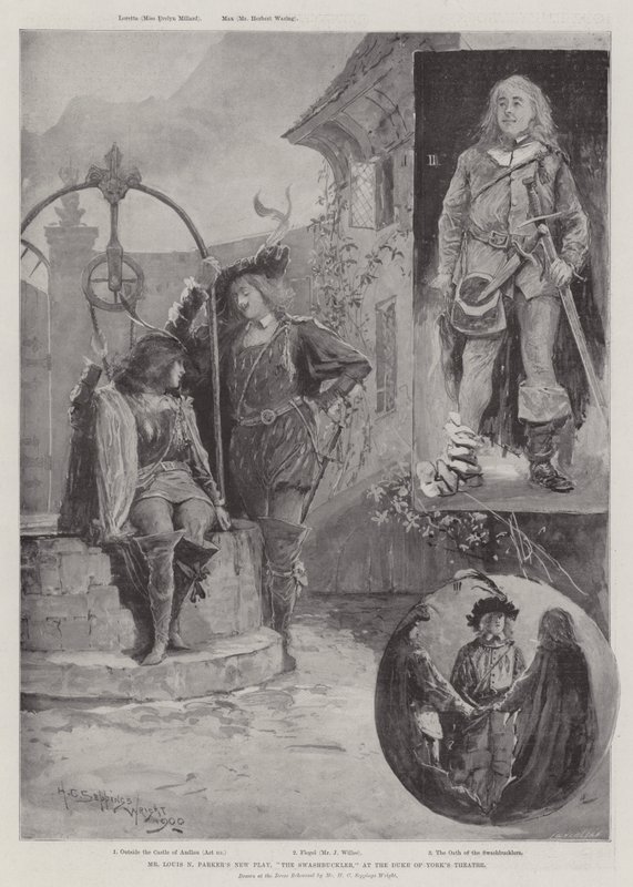 Louis N Parkerin uusi näytelmä The Swashbuckler Duke of Yorkin teatterissa tekijältä Henry Charles Seppings Wright