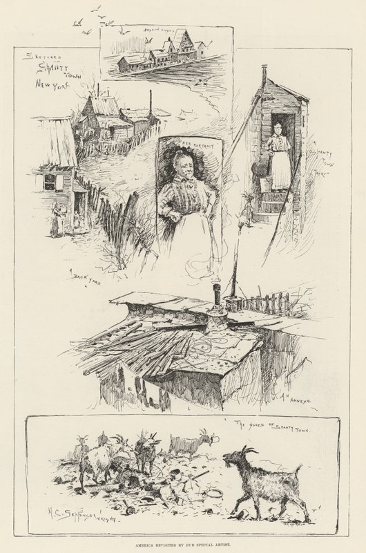 Luonnokset Shanty Townissa, New Yorkissa tekijältä Henry Charles Seppings Wright