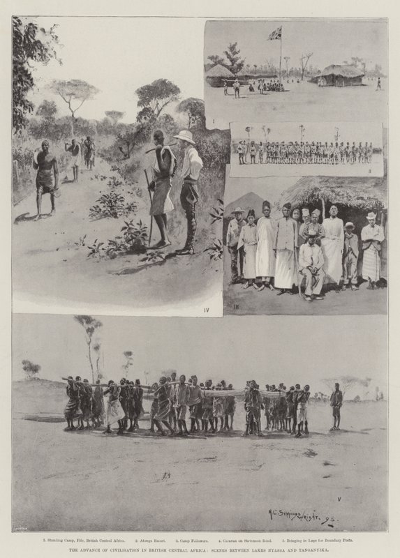 Sivilisaation edistyminen brittiläisessä Keski-Afrikassa, kohtauksia Nyassa- ja Tanganyika-järvien välillä tekijältä Henry Charles Seppings Wright