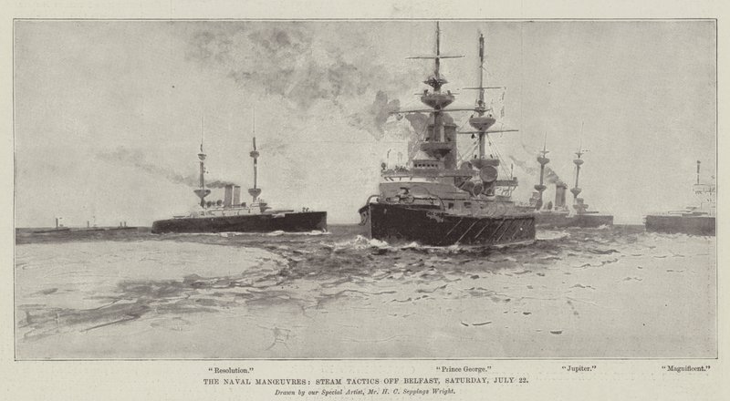 Naval Maneuvres, Steam Tactics off Belfast, lauantai 22. heinäkuuta tekijältä Henry Charles Seppings Wright