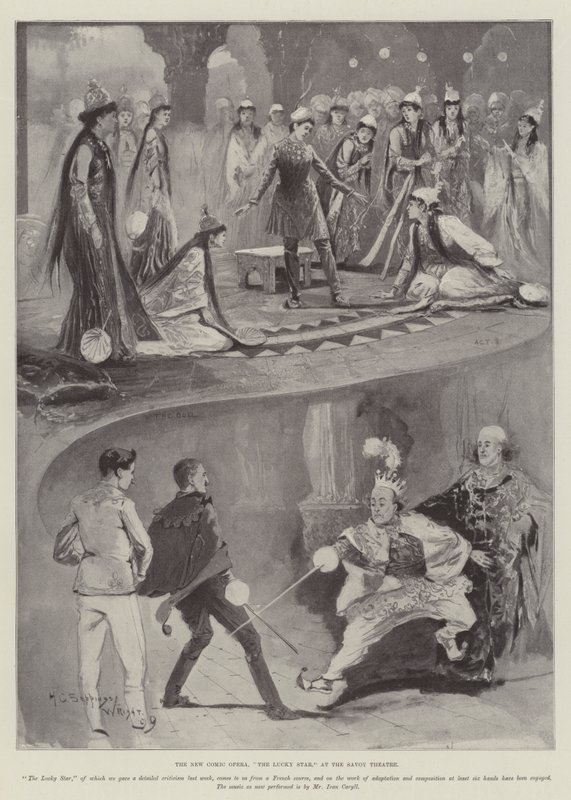 Uusi koominen ooppera, The Lucky Star, Savoy-teatterissa tekijältä Henry Charles Seppings Wright