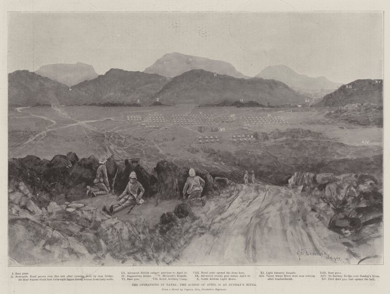 Operations in Natal, toiminta 10. huhtikuuta sunnuntain joella tekijältä Henry Charles Seppings Wright