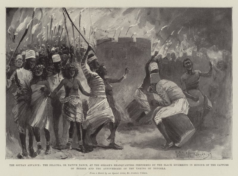 Soudan Advance, Dilluka tai Native Dance Sirdarin päämajassa mustien rykmenttien esittämänä berberien sieppauksen ja Dongolan valloituksen vuosipäivän kunniaksi tekijältä Henry Charles Seppings Wright