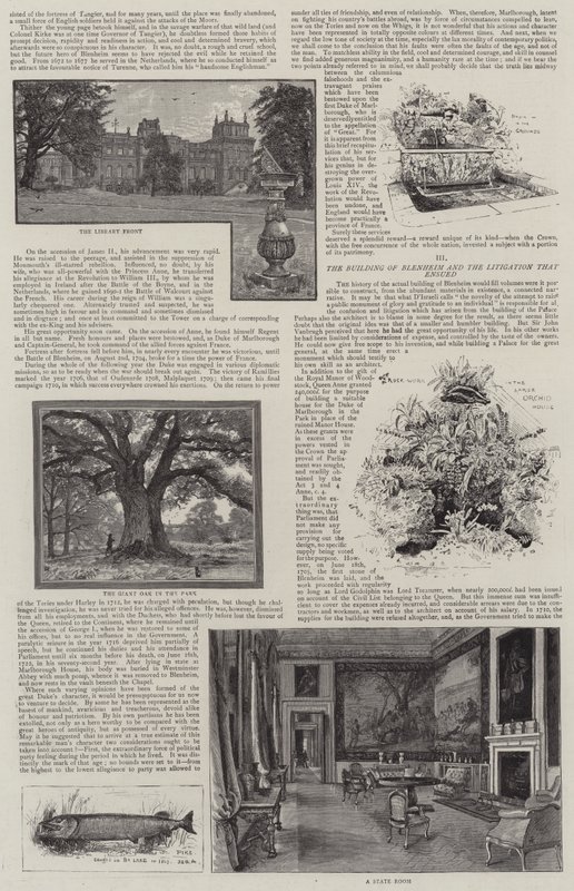 Blenheimin palatsi kuvitettu tekijältä Henry Edward Tidmarsh