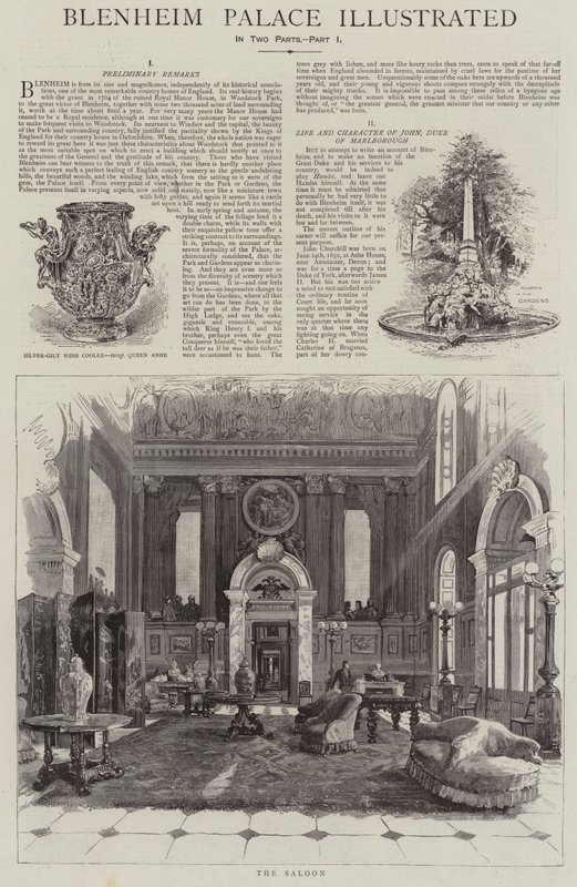 Blenheimin palatsi kuvitettu tekijältä Henry Edward Tidmarsh