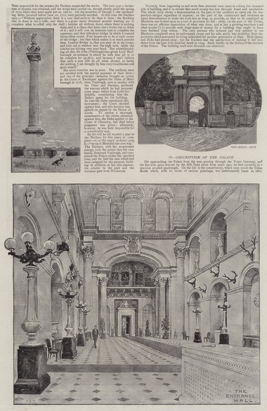 Blenheimin palatsi kuvitettu tekijältä Henry Edward Tidmarsh