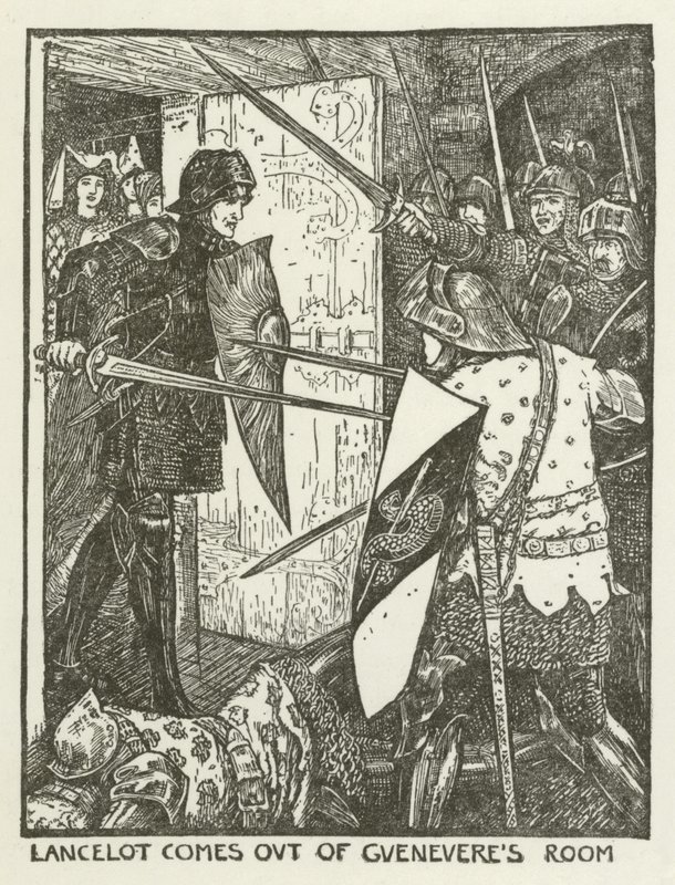 Lancelot tulee ulos Gueneveren huoneesta tekijältä Henry Justice Ford