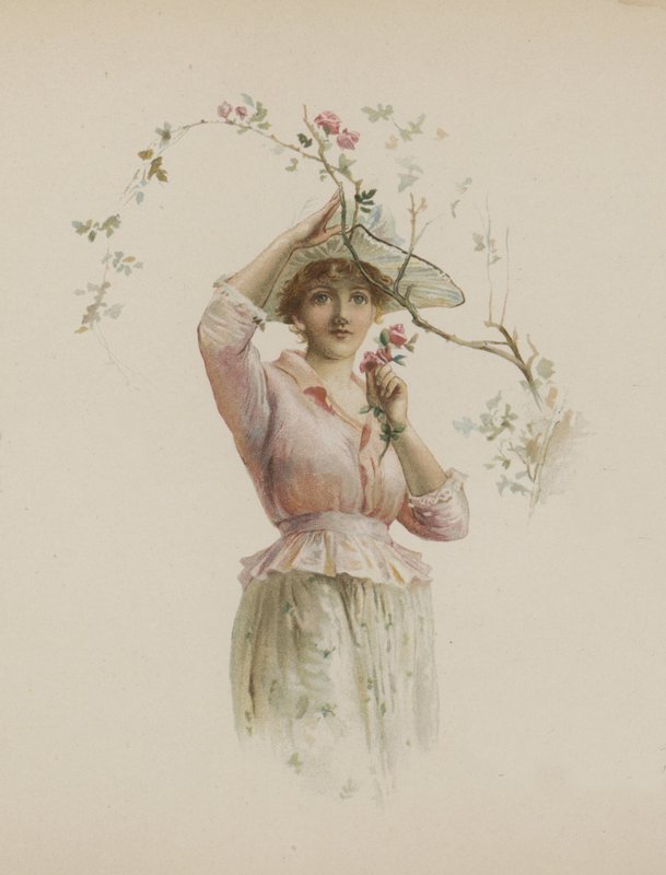 Punainen, punainen ruusu (chromolitho) tekijältä Henry Marriott Paget