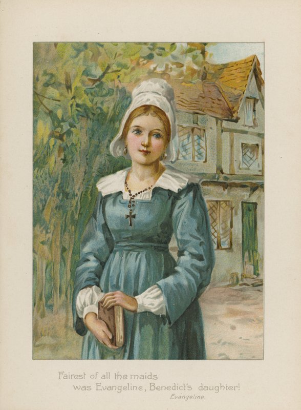 Kaunein kaikista neidoista oli Evangeline, Benedictin tytär (kromoliittinen). tekijältä Henry Marriott Paget