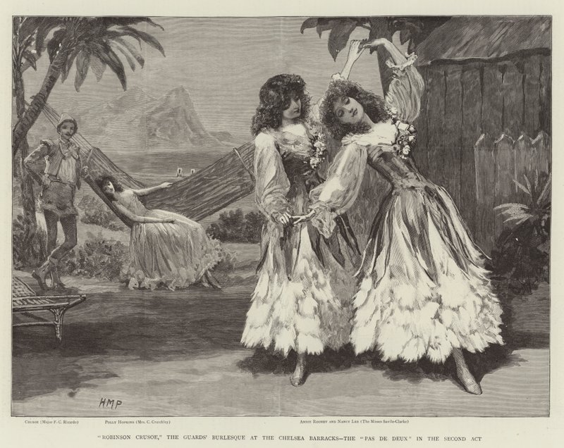 Robinson Crusoe, vartijoiden burleski Chelsea Barracksissa, Pas de Deux toisessa näytöksessä tekijältä Henry Marriott Paget