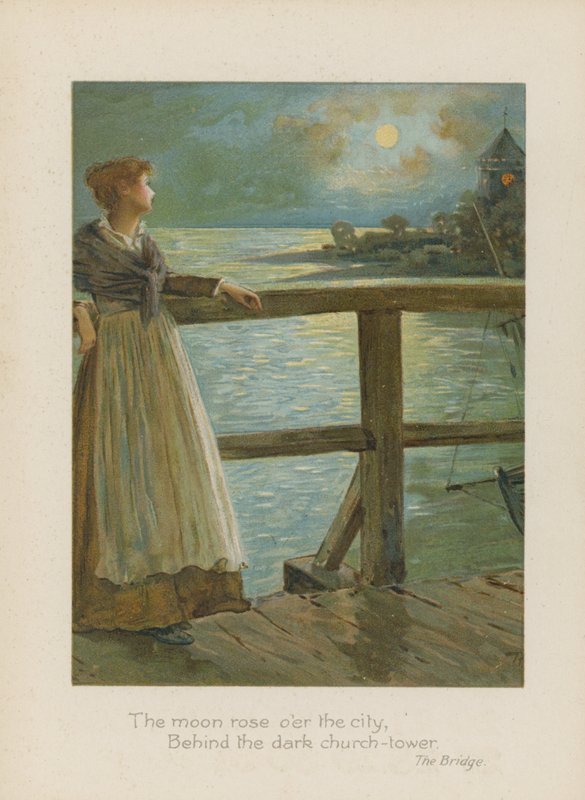 Kuu nousi kaupungin ylle, pimeän kirkkotornin takana (chromolitho) tekijältä Henry Marriott Paget