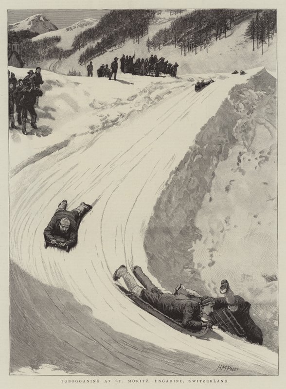 Kelkkailu St Moritzissa, Engadine, Sveitsi tekijältä Henry Marriott Paget
