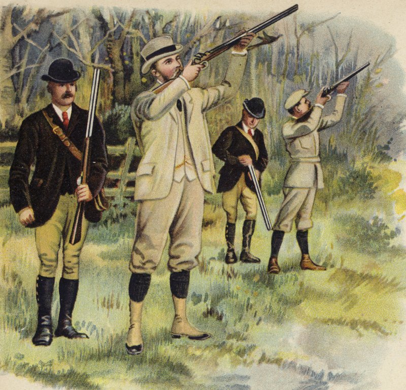 Kuningas Yrjö V Walesin prinssinä, ampumassa Sandringhamissa (chromolitho) tekijältä Henry Payne