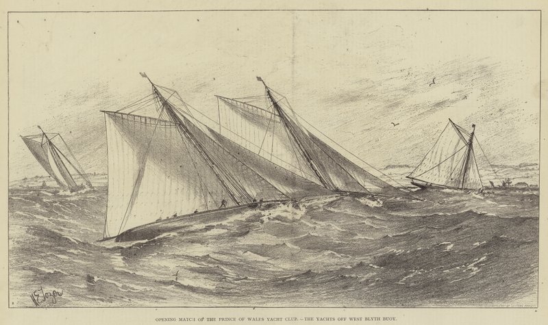 Prince of Wales Yacht Clubin avausottelu, Yachts off West Blyth Poiju tekijältä Henry Spernon Tozer