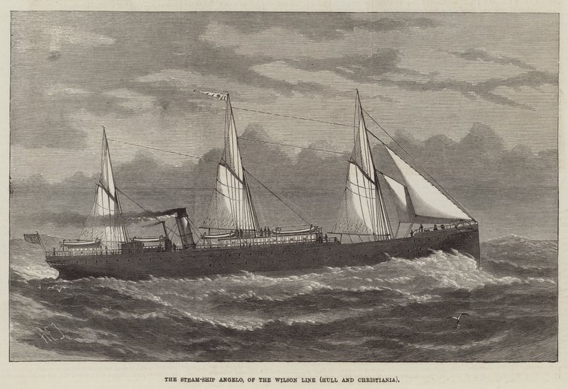 Steam-Ship Angelo, Wilson Linen (Hull ja Christiania) tekijältä Henry Spernon Tozer