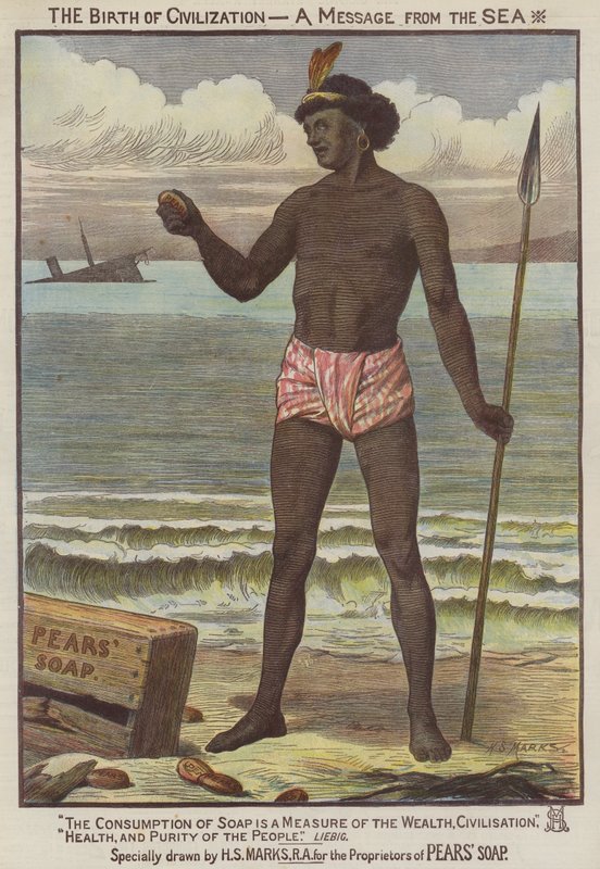 Mainos, Päärynäsaippua (chromolitho) tekijältä Henry Stacey Marks