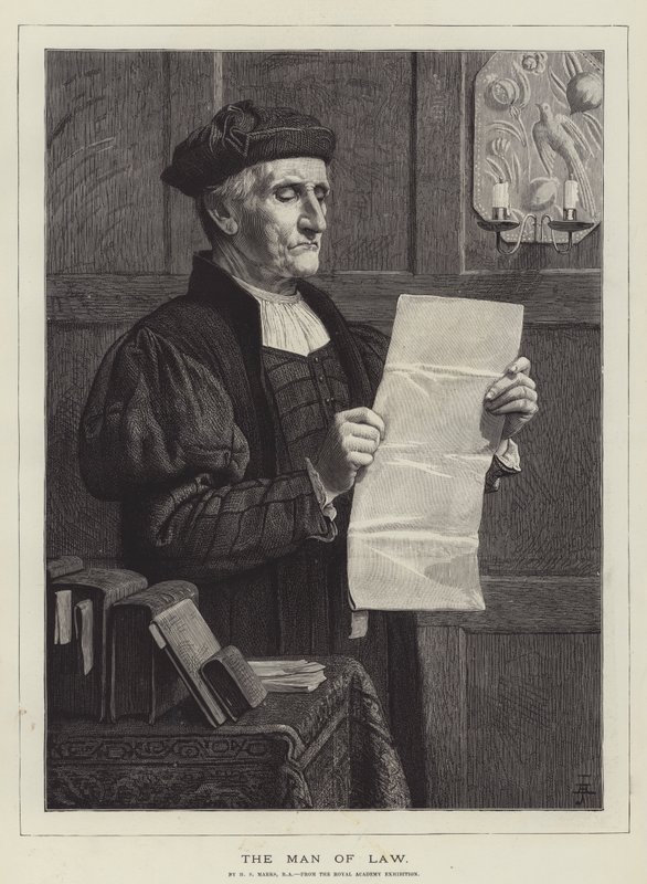 The Man of Law, Royal Academy -näyttelystä tekijältä Henry Stacey Marks