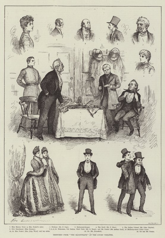 Sketsejä The Magistrate at the Court Theaterista tekijältä Henry Stephen Ludlow
