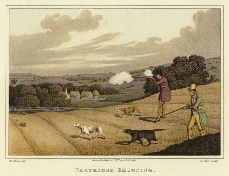 Partridge-ammunta (chromolitho) tekijältä Henry Thomas Alken