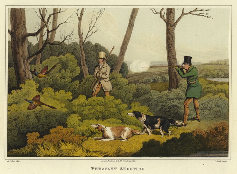 Fasaanin ammunta (chromolitho) tekijältä Henry Thomas Alken