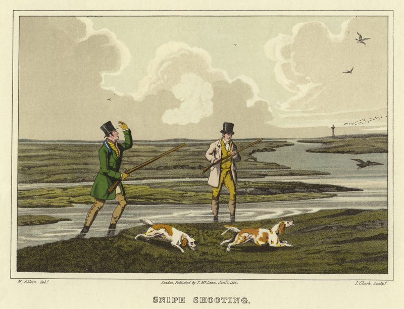 Taivaanvaivaammunta (chromolitho) tekijältä Henry Thomas Alken
