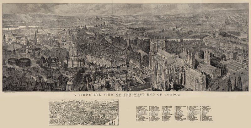 Lintuperspektiivistä Lontoon West Endiin tekijältä Henry William Brewer
