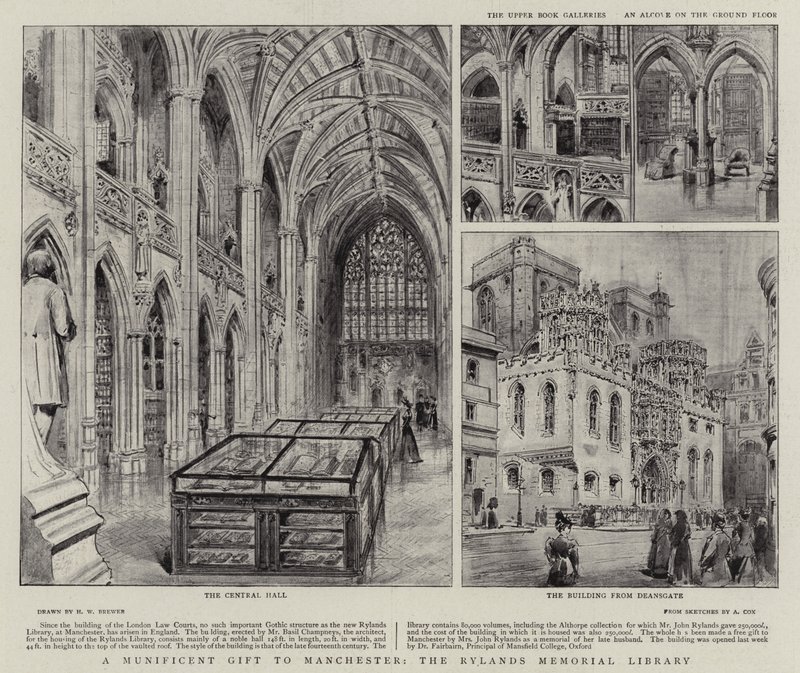 Suuri lahja Manchesterille, Rylands Memorial Library tekijältä Henry William Brewer