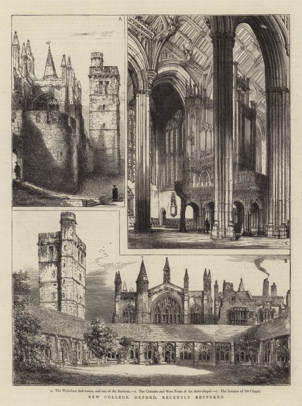 New College, Oxford, hiljattain kunnostettu tekijältä Henry William Brewer